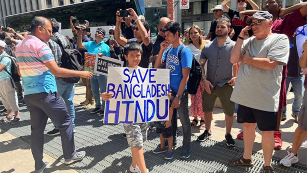 Canadian Hindus protest in Toronto, demands justice for atrocities against Hindus in B'desh