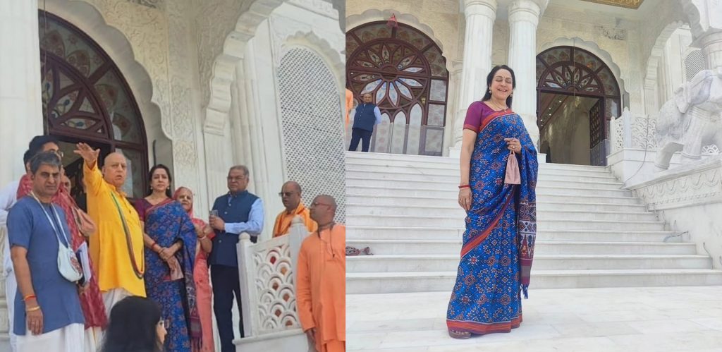 Hema Malini visits ISKCON temple in Navi Mumbai ahead of its inauguration by PM Modi