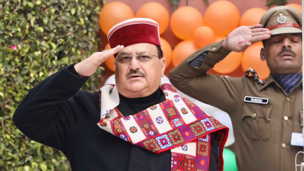 JP Nadda hoists national flag at BJP headquarters on Republic Day