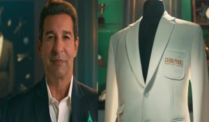Wasim Akram unveils iconic white jacket for ICC Champions Trophy 2025