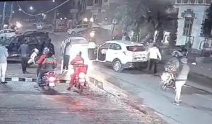 Woman driving in wrong side crashes into another car and scooter, 3 injured