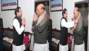 MLA Manmohan Bhadana meets Defense Minister Rajnath Singh, discussion on new projects