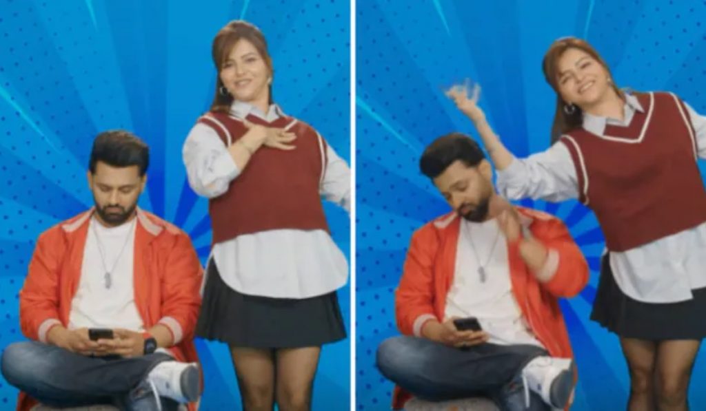 A recently released promo features Rubina’s playful antics as she lip-syncs and teasingly annoys Rahul, who is seated in a chair. The amusing video is accompanied by a male voiceover, heightening the fun of the moment.