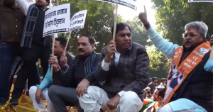 BJP protests outside Kejriwal’s house over vandalisation of Dr Ambedkar’s statue in Amritsar