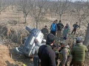 Three cops injured as Mehbooba Mufti’s escort vehicle skids off road in Baramulla