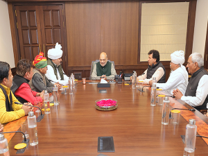 Amit Shah meets Delhi rural representatives, accuses Kejriwal of ‘lying’