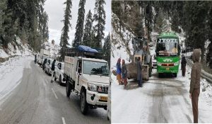 National Highway closed in Narkanda due to snowfall; buses struck, traffic rerouted