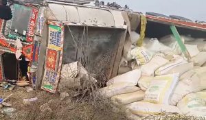 Truck overturns in Kaithal due to fog; driver, conductor injured