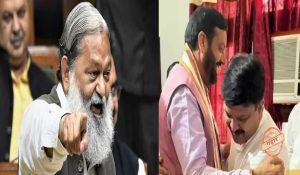 Anil Vij stamped CM’s photo as traitor: released 17 photos of Saini supporters with Chitra Sarwara