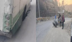 Himachal: Major mishap averted as wheels of HRTC bus come off