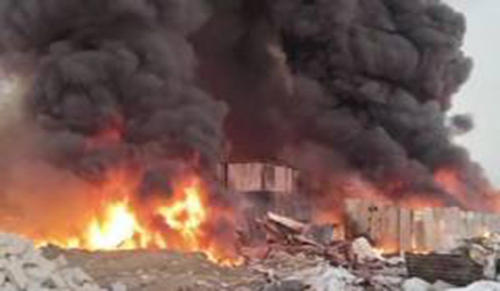 Five scrap godowns gutted in massive fire in Bharuch