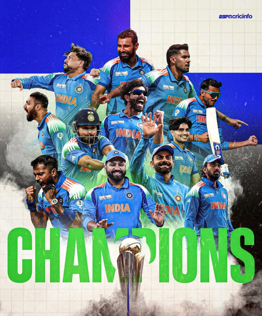 India lifts the trophy of ICC Champions Trophy 2025, defeated New Zealand by 4 wickets