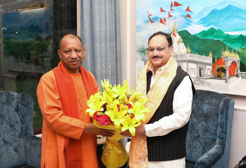 Yogi Adityanath makes courtesy call on BJP President Nadda