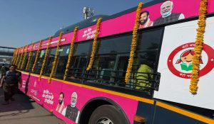 Gurugram: GMCBL flags off ‘Pink Buses’ on Women’s Day