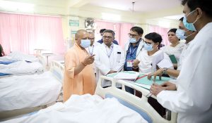 CM Yogi visits hospital after four children died of food poisoning at shelter home