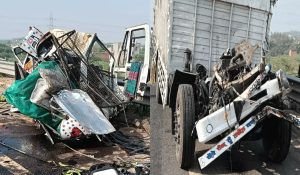 Canter collides with parked truck in Nuh, 2 died