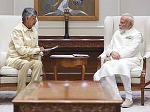 Andhra CM Chandrababu Naidu meets PM Modi, invites him to Amaravati