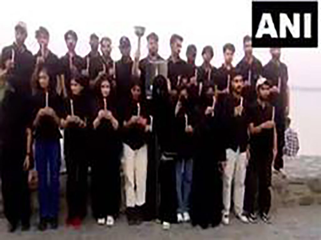 J&K student hold candlelight march near Sukhna lake in Chandigarh 