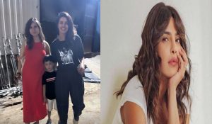 Priyanka Chopra beams with joy as her family visits her on set
