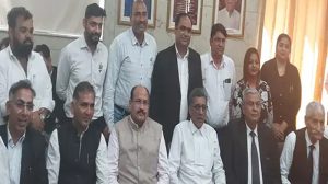 Oath ceremony of newly elected office bearers of Rohtak bar association today