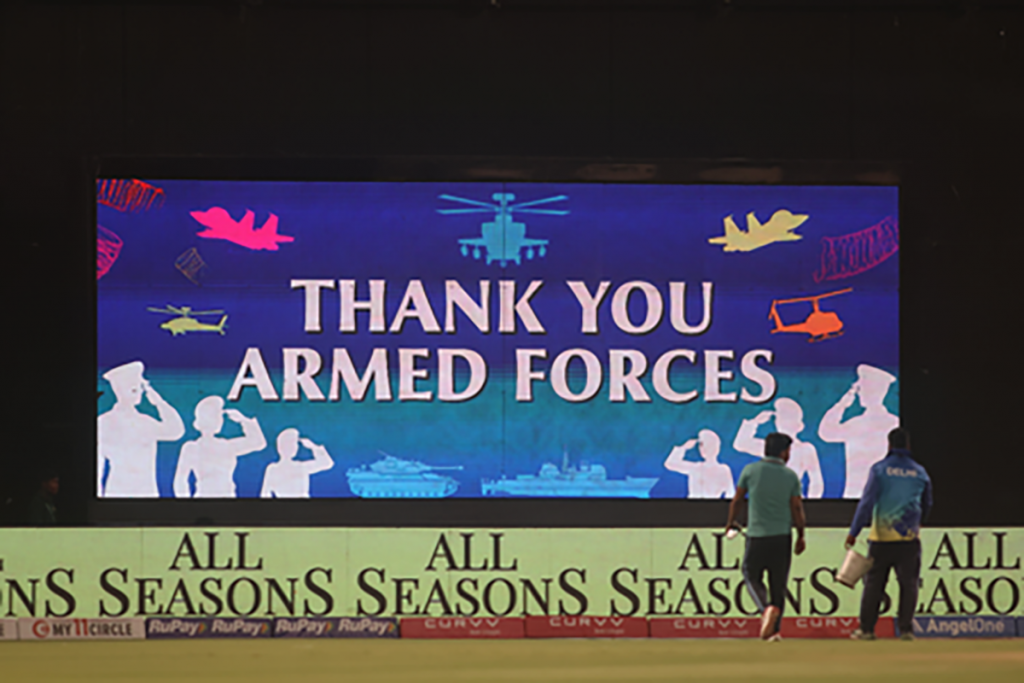 DC, GT pay tribute to Indian armed forces with national anthem before IPL clash