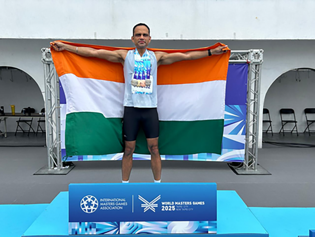 Indian Army’s major Kadian bags Gold, 2 Silvers & Bronze at World Masters Games