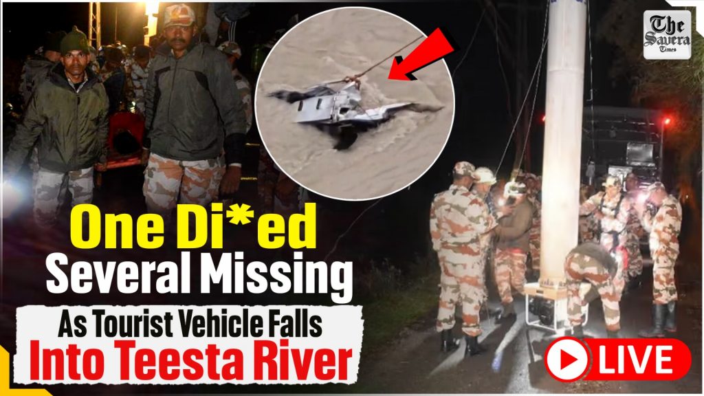 Tourist vehicle falls into Teesta river in Sikkim