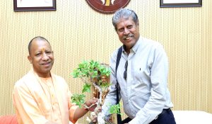 Former Cricketer and PGTI Chief Kapil Dev meets Uttar Pradesh CM Yogi Adityanath