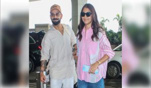 A day after quitting Test cricket, Virat visits Vrindavan with his wife Anushka