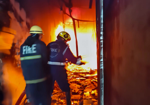 Major fire destroys Bajaj Allianz office in Siwan, no casualties reported