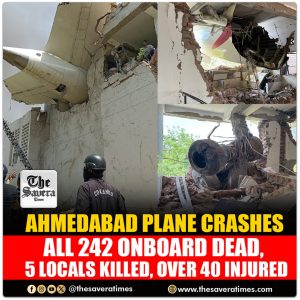 Air India flight bound to London crashes in Ahmedabad; All 242 onboard killed