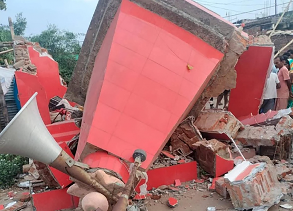 50-year-old Hanuman temple bulldozed in Bhojpur, triggers road protest