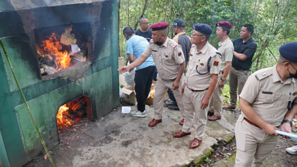 Drugs worth ₹117 crore burnt in Mizoram’s Champhai in Anti-Narcotics drive