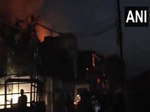 Fire breaks out at Garment factory in Burhanpur, firefighting ops underway
