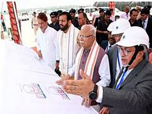 Haryana CM, Union Minister Manohar Lal visit Haryana Anu Vidyut Pariyojana in Fatehabad district
