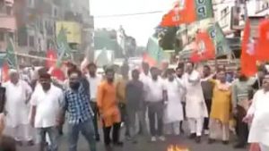 BJP protests after Minor Girl dies in Explosion at TMC celebration