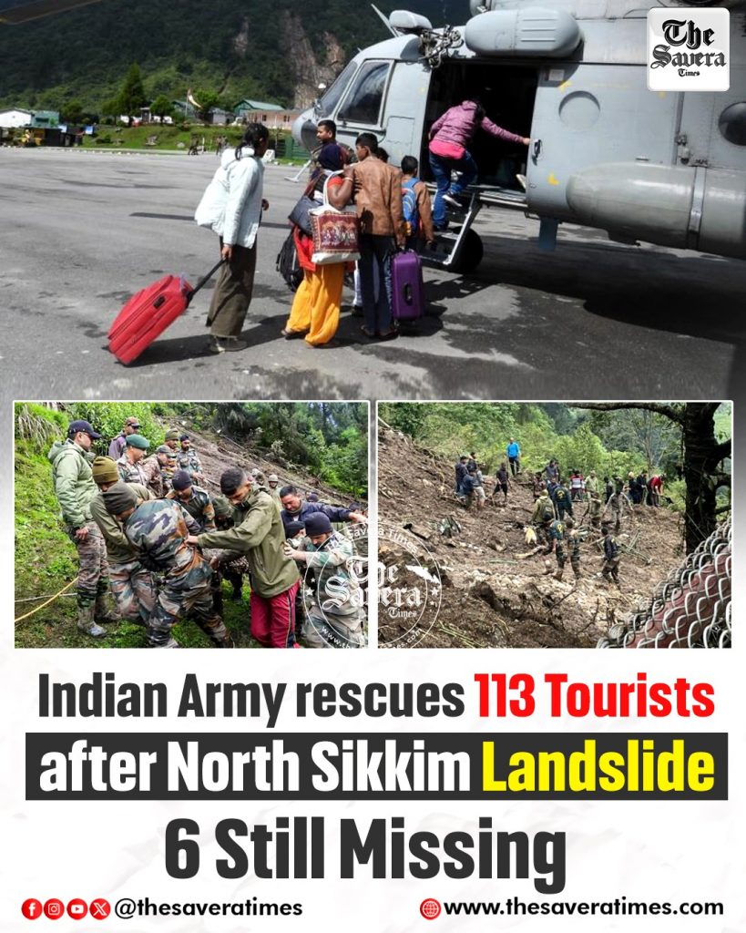 Indian Army rescues 113 tourists after north Sikkim landslide; 6 still missing
