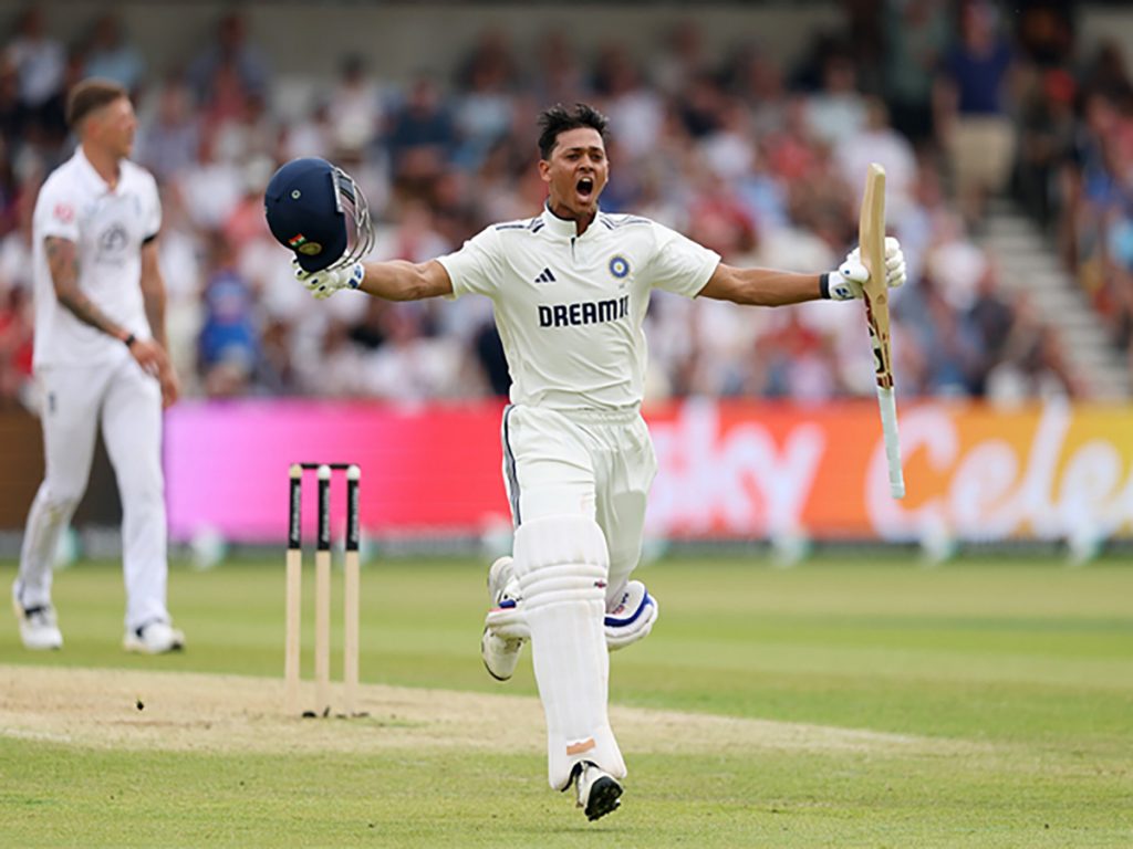 Jaiswal slams century, Gill hits 50 as India reach 215/2 at Tea on Day 1