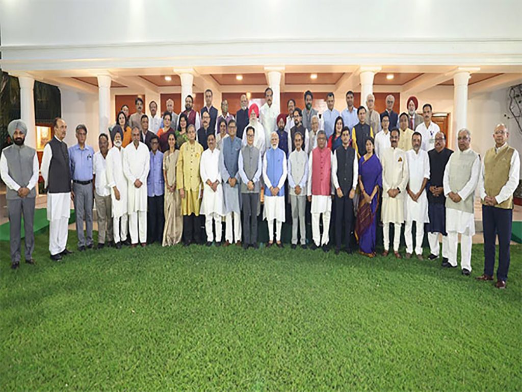 PM Modi hosts all-party global outreach delegation members at his residence