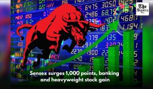 Sensex surges 1,000 points, banking and heavyweight stock gain
