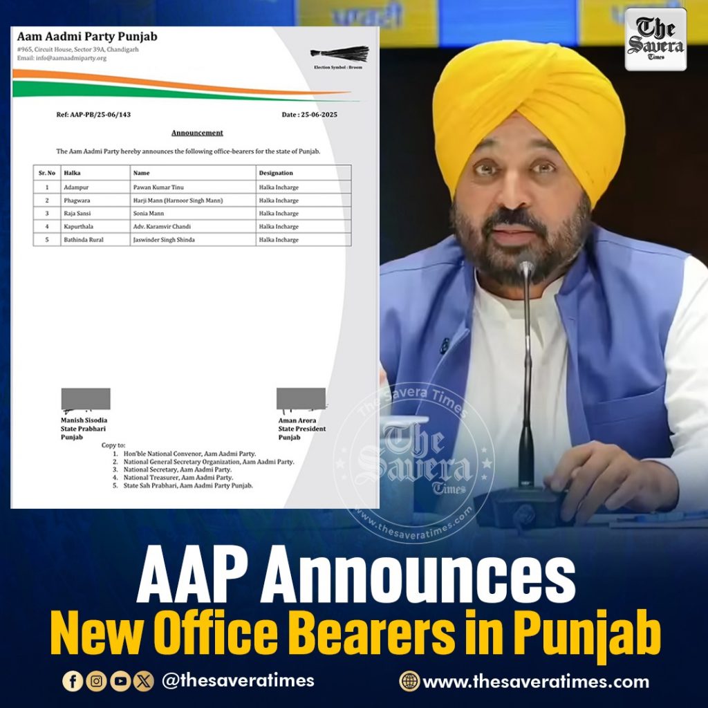 AAP Announces New Office Bearers in Punjab