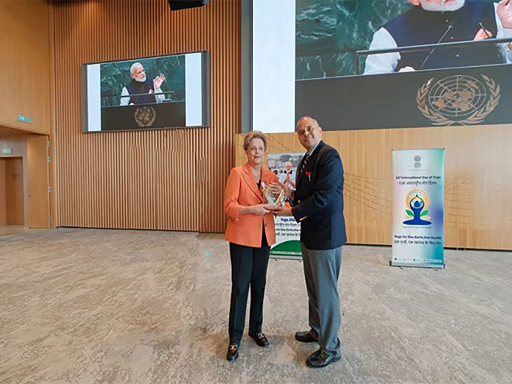 Yoga symbol of peace, says Dilma Rousseff at Shanghai event; Condoles Air India tragedy