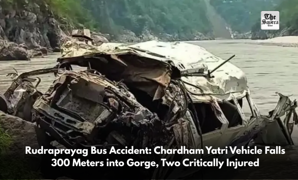 Rudraprayag Bus Accident: Chardham Yatri Vehicle Falls 300 Meters into Gorge, Two Critically Injured