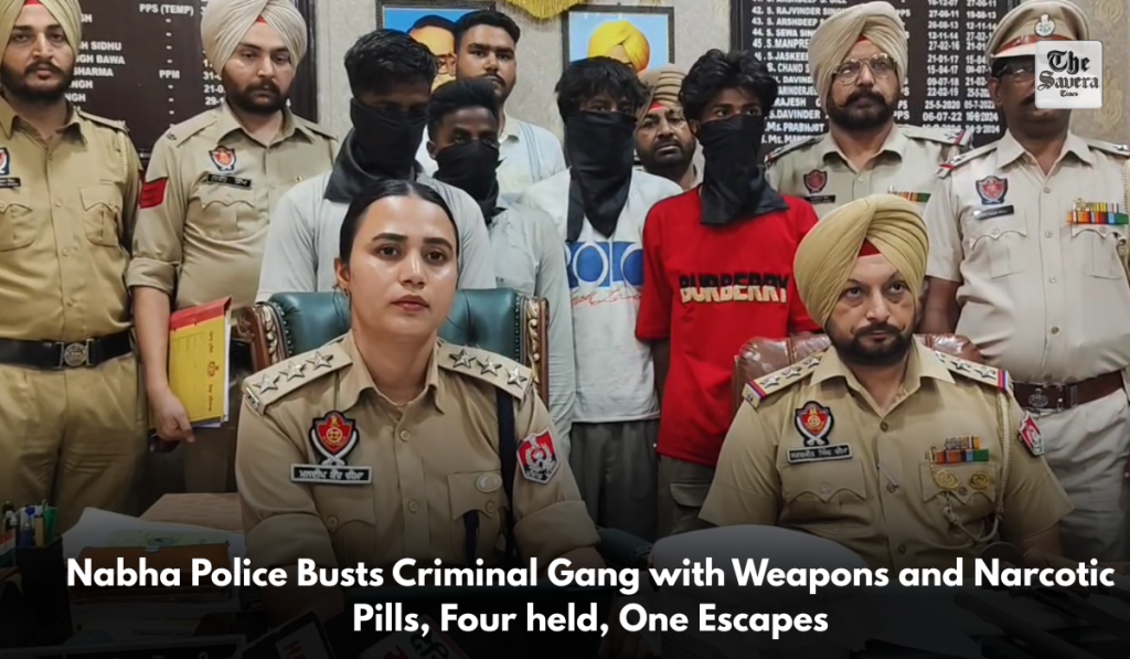 Nabha Police Busts Criminal Gang with Weapons and Narcotic Pills, Four held, One Escapes
