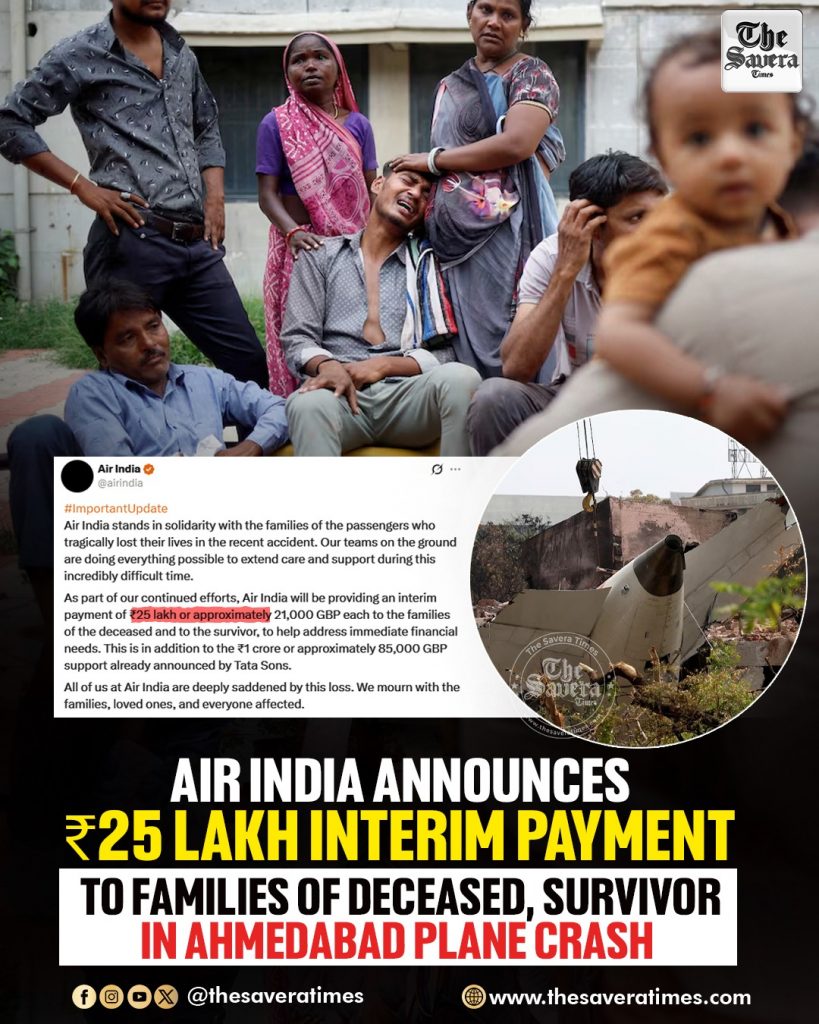 Air India to provide Rs 25 lakh to victims' families, survivor in Ahmedabad plane crash