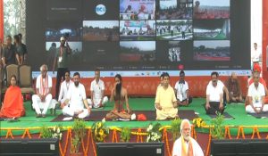 Haryana CM Nayab Saini leads one lakh to perform yoga in Kurukshetra