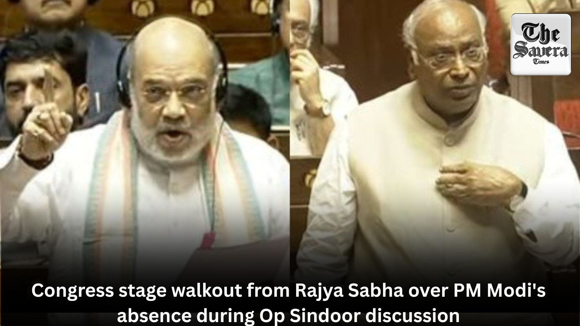 Congress stage walkout from Rajya Sabha over PM Modi’s absence during Op Sindoor discussion