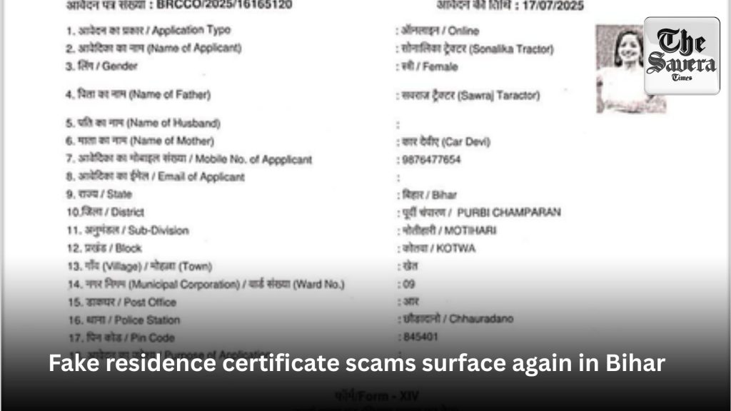 Fake residence certificate