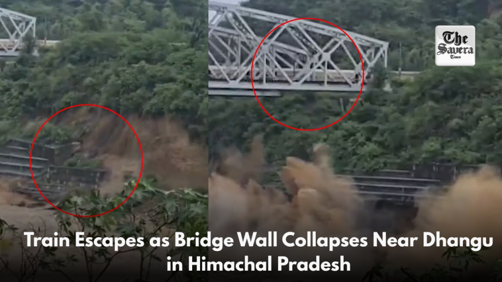 Train Escapes as Bridge Wall Collapses Near Dhangu in Himachal Pradesh