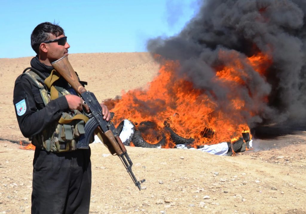 Police set on fire over 0.5 tonne of illegal drugs in south Afghanistan